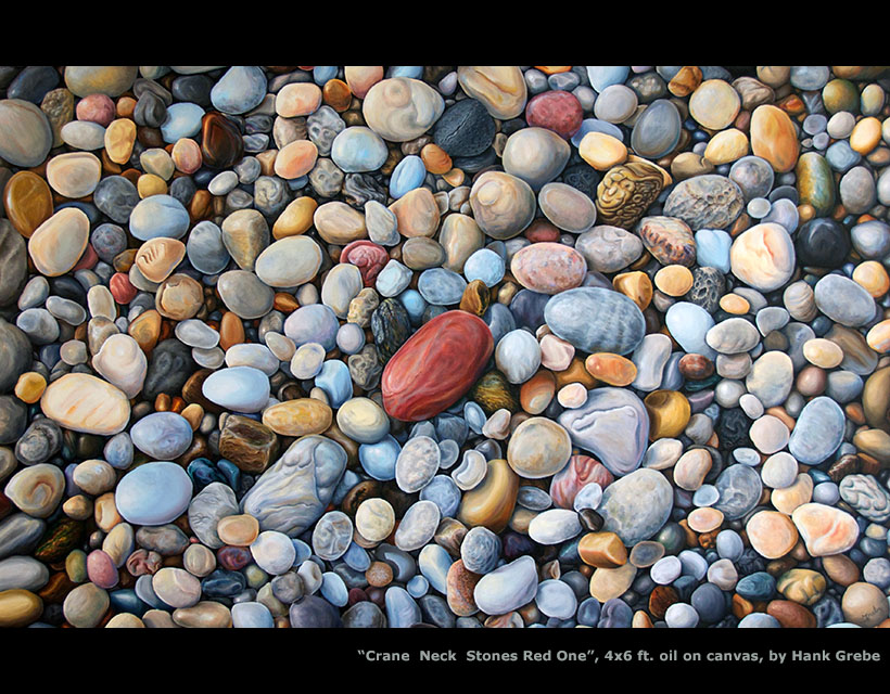 Crane Neck Beach Stones oil painting by Hank Grebe