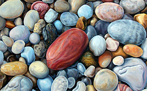 Beach Stones Oil Paintings by Hank Grebe
